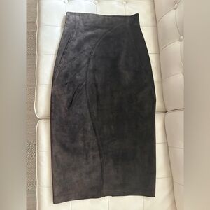 Danier Brown Suede Midi Skirt